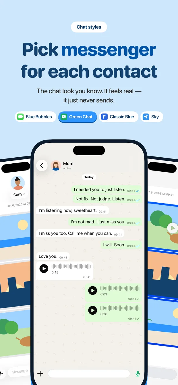 Pick a messenger style for each contact